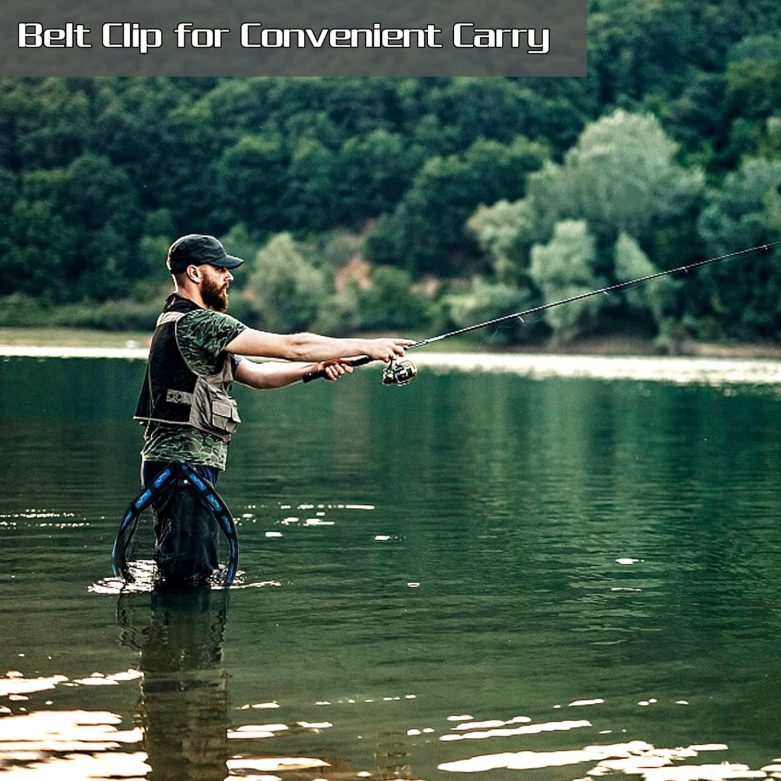 PLUSINNO Floating Fishing Net for Steelhead, Salmon, Fly, Kayak, Bass, Trout Fishing, Catfish, Rubber Coated Landing Net for Easy Catch & Release for Easy Transportation & Storage - Image 3