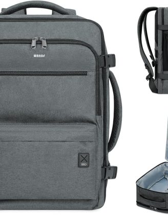 Travel Backpack For Spirit Airlines Personal Item Bag 18x14x8 with Wet Pocket, 17 Inch Laptop Backpack for Men Women（Grey）
